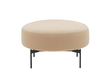 JOE - Upholstered round fabric pouf by SOFTLINE