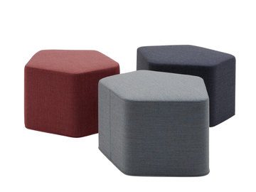 LAKE - Upholstered pouf with removable lining by SOFTLINE