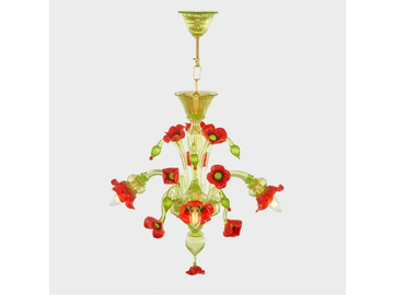 VAN GOGH PAPAVERI - Murano glass chandelier by Sogni Di Cristallo