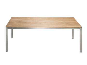 CLASSIC STAINLESS STEEL - Rectangular teak garden table by Solpuri