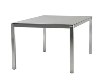 CLASSIC STAINLESS STEEL - Square ceramic garden table by Solpuri