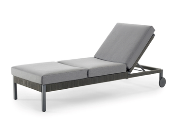 CLUB - Recliner fabric sun lounger with castors by Solpuri