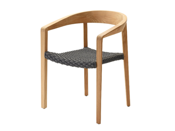 LODGE - Stackable teak chair with armrests by Solpuri