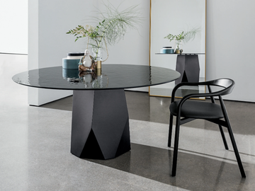 DEOD - Round tempered glass table by Sovet italia