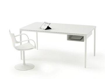 SLIM OFFICE - Rectangular glass writing desk by Sovet italia