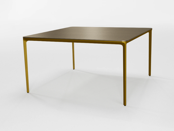 SLIM SQUARE - Square glass and aluminium table by Sovet italia