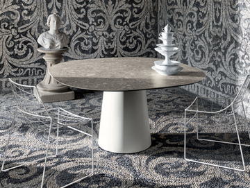 TOTEM - Crystal and stainless steel table by Sovet italia