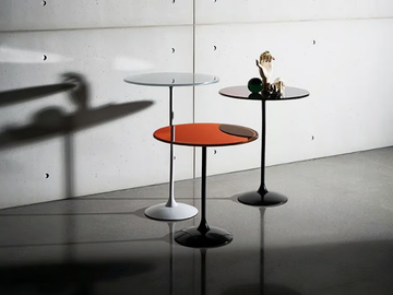 TULIP - Round glass coffee table by Sovet italia