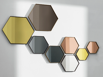 VISUAL HEXAGONAL - Wall-mounted mirror by Sovet italia