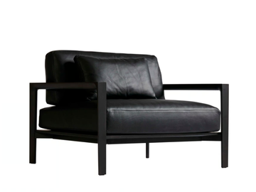 LING - Leather armchair with armrests by SP01