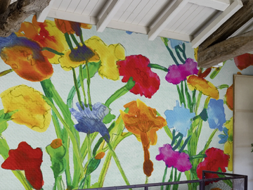 IN THE GARDEN WPN 1404 - Contemporary style cellulose fibre wallpaper with floral pattern by Spaghetti Wall