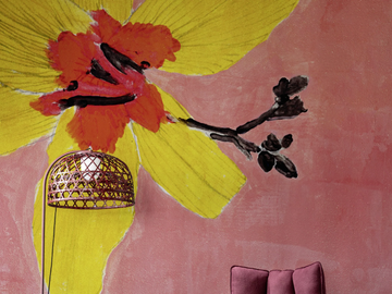 VENICE YELLOW WPN 1402 - Wallpaper with floral pattern by Spaghetti Wall