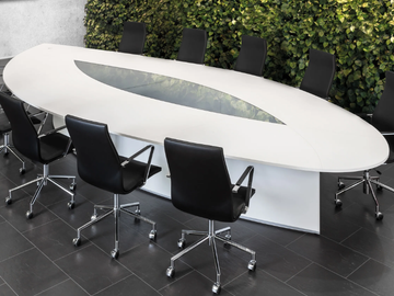 .CON AIR - Height-adjustable oval meeting table by Spiegels