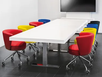 .CON AIR - Height-adjustable rectangular meeting table by Spiegels