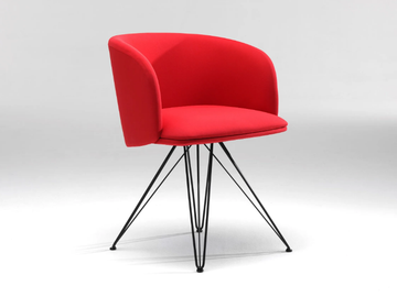 .ROSSINI - Upholstered chair with 4-leg metal wire base by Spiegels