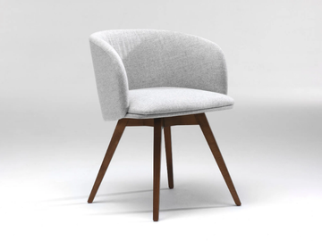 .ROSSINI - Upholstered chair with wooden 4-leg base by Spiegels