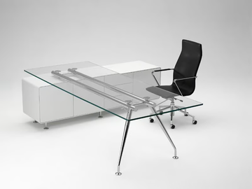 .SUN - Rectangular glass executive desk by Spiegels