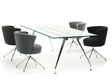 .SUN - Rectangular glass meeting table by Spiegels