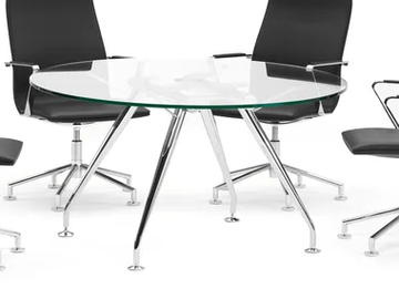 .SUN - Round glass meeting table by Spiegels