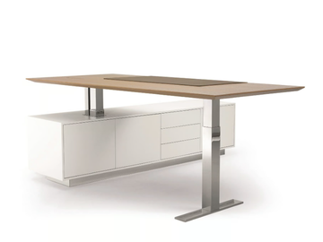 .TIME AIR - Height-adjustable rectangular office desk by Spiegels