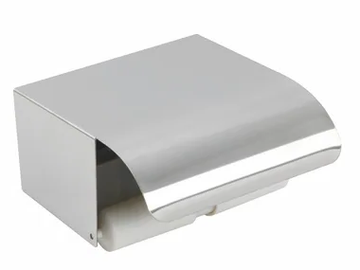 SATURNO - Stainless steel toilet roll holder with cover by Stilhaus