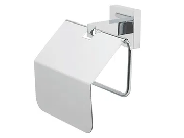 URANIA - Chromed brass toilet roll holder with cover by Stilhaus