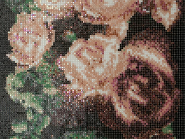 BOUQUET ROSE - Indoor/outdoor glass mosaic by STON