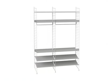 BEDROOM C - Powder coated steel wardrobe with shoe rack by String Furniture
