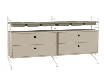 BEDROOM G - Steel and wood chest of drawers by String Furniture