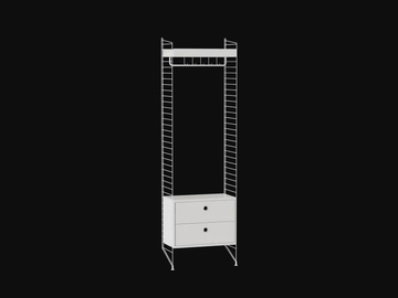 HALLWAY M - Sectional powder coated steel hallway unit by String Furniture