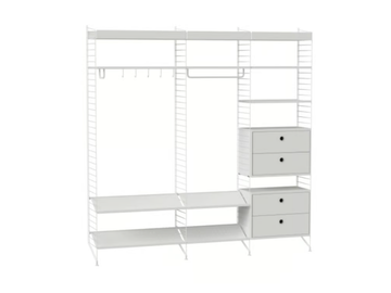 HALLWAY P - Sectional powder coated steel wardrobe with drawers by String Furniture