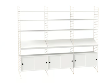 LIVING ROOM G - Open sectional powder coated steel bookcase by String Furniture