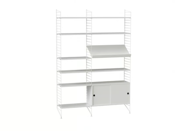 LIVING ROOM H - Open sectional powder coated steel bookcase by String Furniture