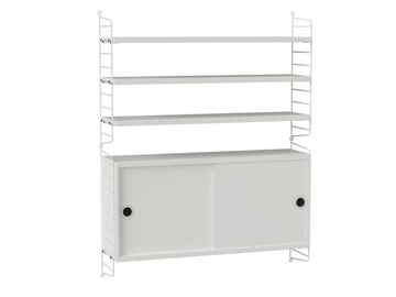 LIVING ROOM I - Open sectional powder coated steel shelving unit by String Furniture
