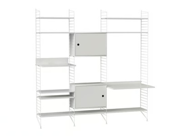 LIVING ROOM P - Open sectional powder coated steel bookcase by String Furniture