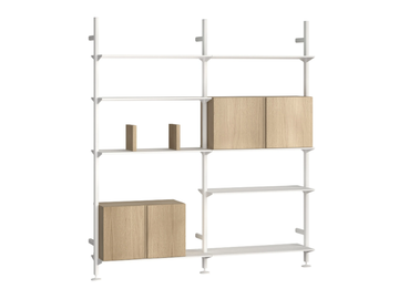 PIRA G2 - Open wall-mounted aluminium and wood bookcase by String Furniture