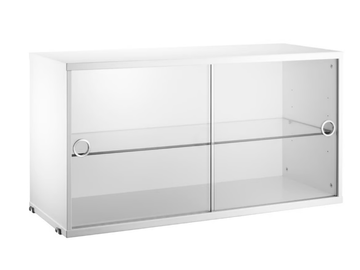 STRING® SYSTEM CABINET WITH GLASS DOORS - MDF wall cabinet with glass door with shelving by String Furniture