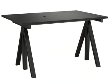 WORKS - Steel and wood office desk with cable management by String Furniture