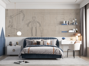 ROBOTICS - Motif kids wallpaper by Studijo