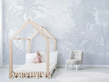 TROPICAL MEADOW - BLUE - Tropical wallpaper by Studijo
