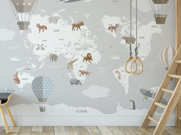 WORLD MAP - Motif kids wallpaper by Studijo
