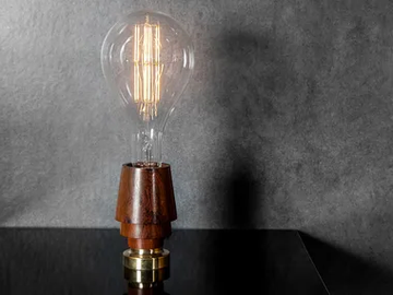 XXL PEAR - Wood and glass table lamp by Studio Beam