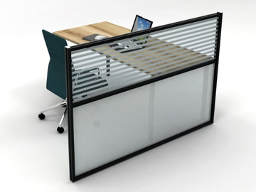 INUNO - Methacrylate and aluminium desktop partition by STUDIO T