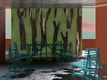 ALBERI NERI SU FONDO VERDE - Ecological wallpaper by STYL’EDITIONS