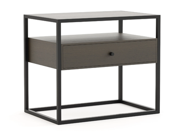 BRIDGE - Rectangular wood veneer bedside table with drawers by Stylish Club