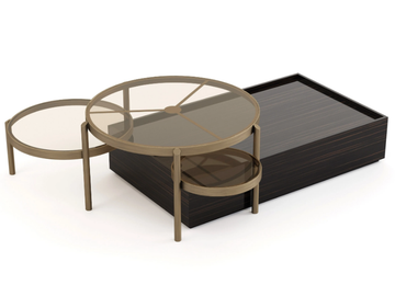 HER - Low lacquered bronze and wooden coffee table by Stylish Club