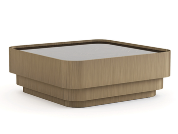 HIS - Low square wood veneer coffee table by Stylish Club