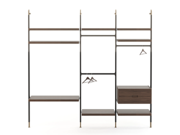 HIS - Sectional walnut walk-in wardrobe by Stylish Club