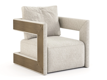 HIS - Upholstered velvet armchair with armrests by Stylish Club