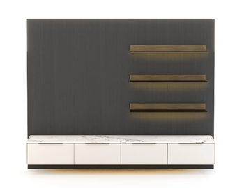 LANDFORM - Wood veneer TV cabinet with drawers by Stylish Club